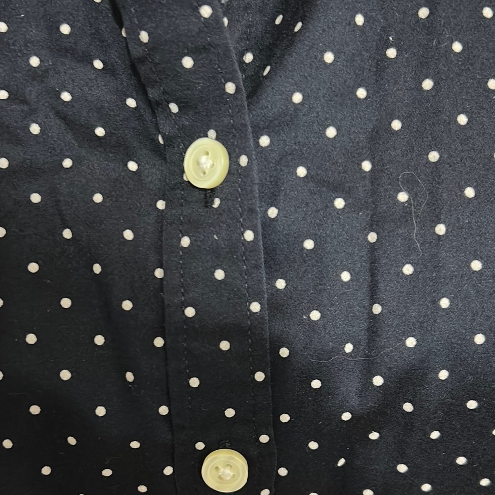 NWOT Banana Republic Navy and White Polka Dot Sleeveless Shirt - Picture 5 of 9